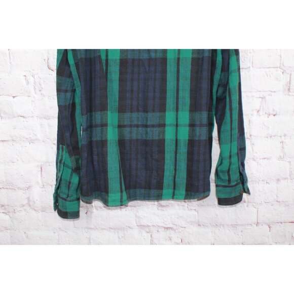 LL Bean Signature Heritage Textured Flannel Shirt Admiral Navy Size L - Picture 5 of 12